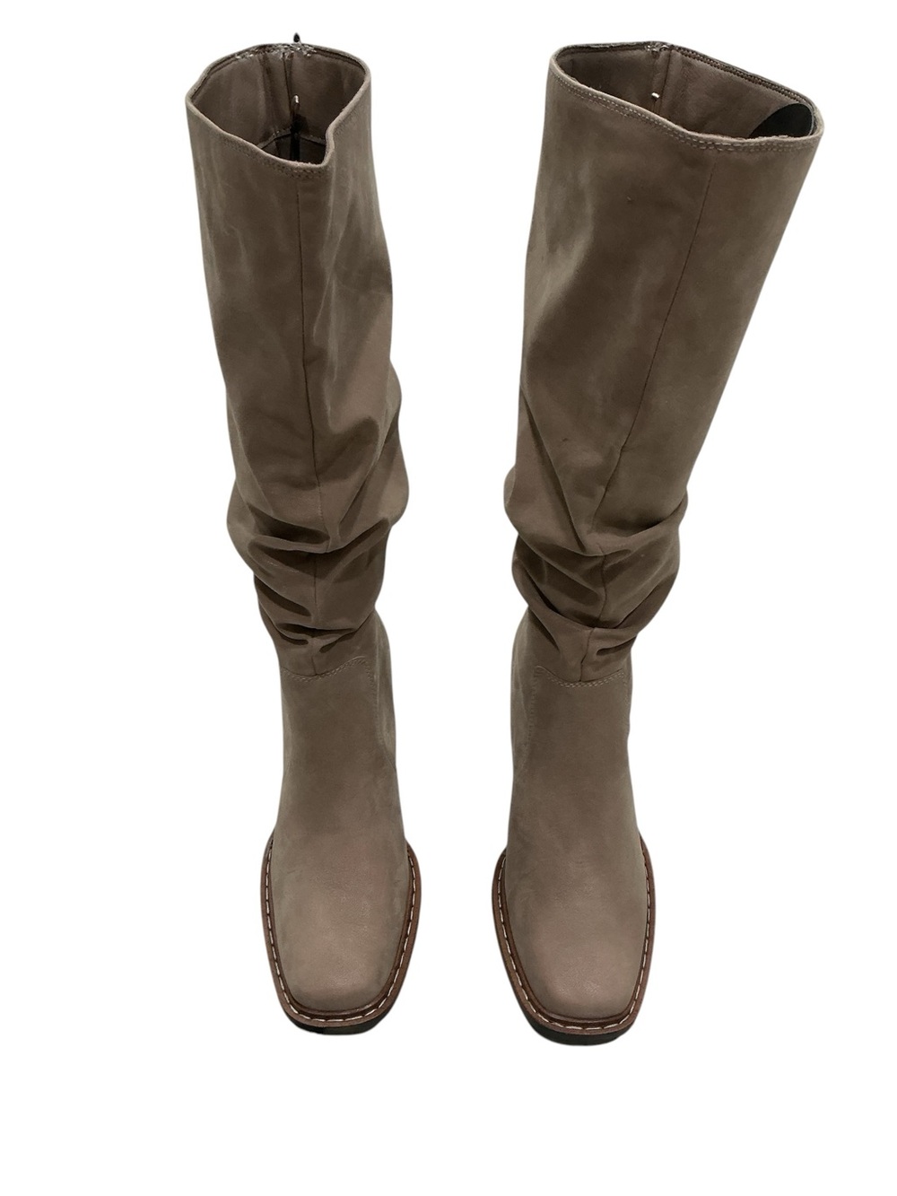 NWOB Maurices Carissa Slouch Tall Boots Women’s Size 7 Beige Faux Suede Pull On - Picture 3 of 10